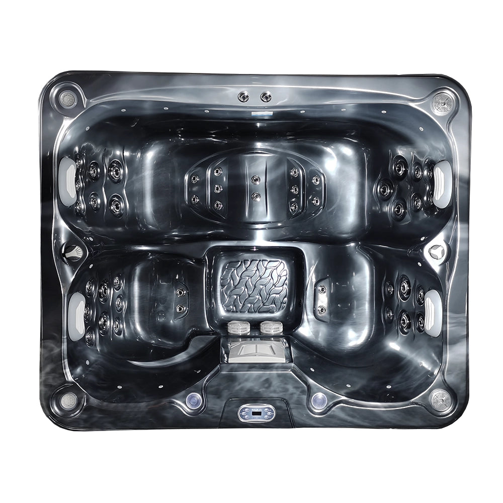 black 3-4 seater hot tub